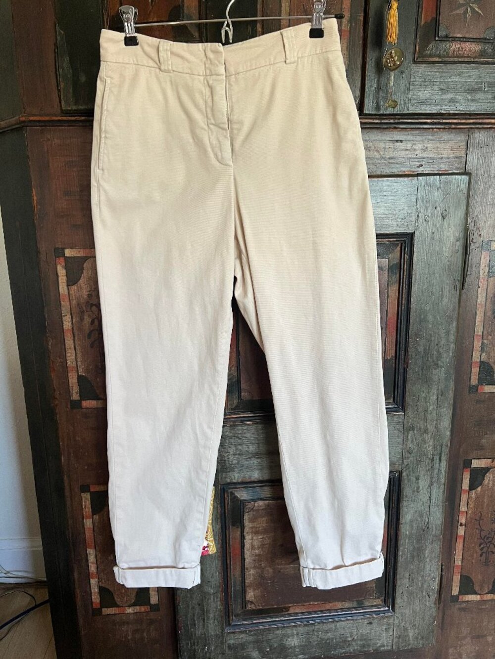 Peserico Soft Stretch Cotton Gabardine Trousers - Tan/Beige - Size IT 42 (US 6)